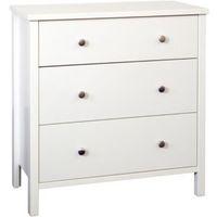 bergen white 3 drawer chest h834mm w804mm