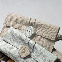 Beige Lavardin Leather Clutch