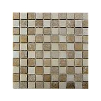 Beige Mix Tumbled Marble Mosaic Tiles - 325x325x10mm