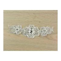 Beaded & Sequinned Couture Bridal Lace Appliques Silver