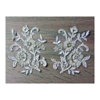 Beaded Floral Couture Bridal Lace Appliques Ivory