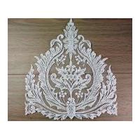 Beaded & Embroidered Couture Bridal Lace Appliques Ivory