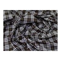 Berwickshire Plaid Check Polyester Tartan Suiting Dress Fabric Dark Brown