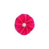 Berisford Ribbon Pearl Rosettes 175 Shocking Pink