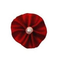 Berisford Ribbon Pearl Rosettes 250 Red