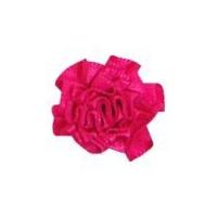 Berisford Ribbon Ruched Rosettes 175 Shocking Pink