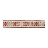 Berisford Winter Flower Christmas Jacquard Ribbon