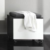Beach Storage Bench With Seat In Grey And High Gloss White Front