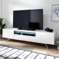 Beatrix Modern TV Stand In Matt White With LED Lighting