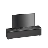 Beton Large TV Stand In Black Matt Glass Acoustic Fabric
