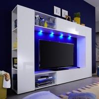 Berlin TV Stand In White With High Gloss Fronts And LED Lighting