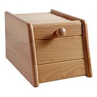 beech compact drop front bread bin mini wood