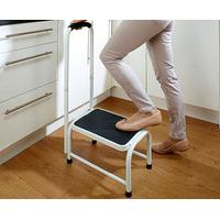 bergman single step stool with hand rail steel