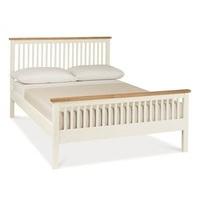 Bentley Designs Atlanta Two Tone - High Foot End 5\' King Size Oak and White Slatted Bedstead Wooden Bed