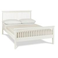 Bentley Designs Atlanta White - High Foot End 4\' Small Double White Slatted Bedstead Wooden Bed