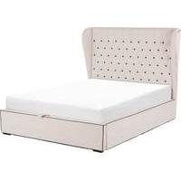 Bergerac Super Kingsize Bed with Storage, Stone with Contrast Piping