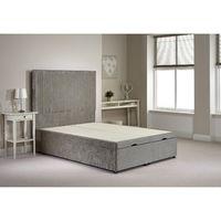 Bernshaw Ottoman Divan Bed Frame Silver Velvet Fabric Small Double 4ft