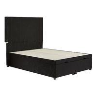 Bernshaw Ottoman Divan Bed Frame Black Velvet Fabric Small Single 2ft 6