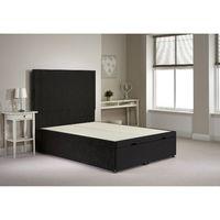 bernshaw ottoman divan bed frame black velvet fabric double 4ft 6