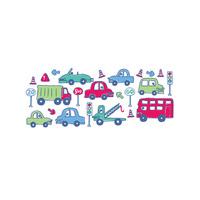 Beep Beep Cars and Vehicles Stikarounds Wall Stickers 24 pieces