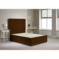 Bernshaw Ottoman Divan Bed Frame Truffle Velvet Fabric Double 4ft 6