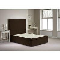 Bernshaw Ottoman Divan Bed Frame Chocolate Velvet Fabric Double 4ft 6