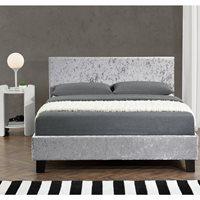 BERLIN UPHOLSTERED BED in Steel by Birlea - King