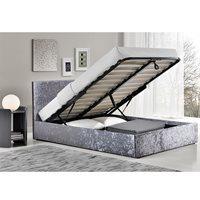 BERLIN UPHOLSTERED OTTOMAN BED in Steel by Birlea - King