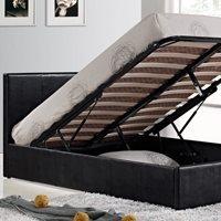 BERLIN OTTOMAN BED in Faux Black Leather by Birlea - King