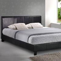 BERLIN BED FRAME in Black Faux Leather by Birlea - Double