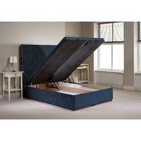 bernshaw ottoman divan bed frame denim blue velvet fabric single 3ft