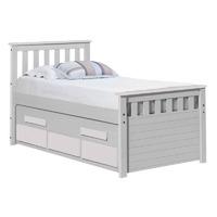 Bergamo Long Captains Guest Bed White with White