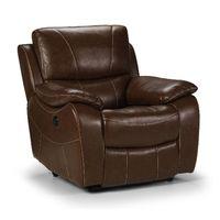 Belgravia Manual Leather Reclining Armchair Brown