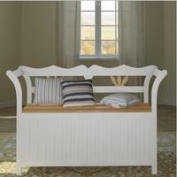 Bench white Cabinet Storage Home Chair