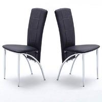 Berit Black Faux Leather Dining Chairs In A Pair