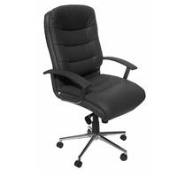Berlin Home Office Chair In Grey Faux Leather With Castors