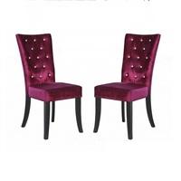 belfast dining chair in crushed purple velvet in a pair