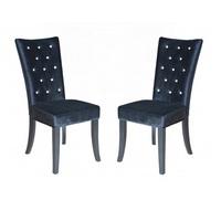 belfast dining chair in crushed black velvet in a pair