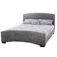 Berthold Contemporary Fabric Bed In Steel With Wooden Legs