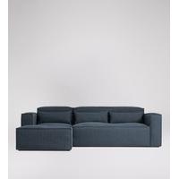 Bergen Corner Sofa in Agate Blue House Weave, Black Birch Feet