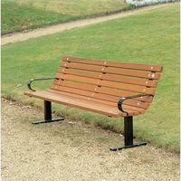 BENCH WOOD - RUSSET GROUND FIX WITH ARMRESTS L:1800 W:710MM