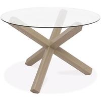 Bentley Designs Turin Aged Oak Dining Table - Round Glass Top