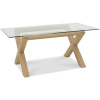 bentley designs turin light oak dining table glass top