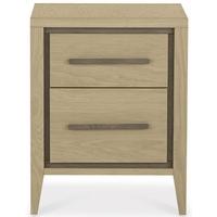 Bentley Designs Rimini Aged and Weathered Oak Bedside Cabinet - 2 Drawer