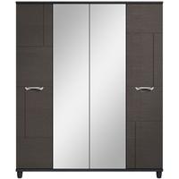 Berkeley Graphite Centre Mirrored Wardrobe - 4 Door