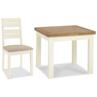 Bentley Designs Provence Two Tone Dining Set - 2-4 Draw Leaf Extending Table with Slatted Chairs