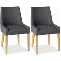 bentley designs ella oak dining chair steel scoop back pair
