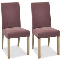 Bentley Designs Turin Aged Oak Dining Chair - Mulberry Square Back (Pair)