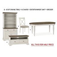 bentley designs hampstead soft grey and weathered oak dining room pack ...