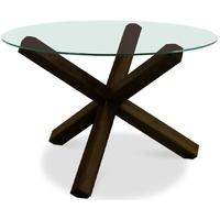 Bentley Designs Lyon Walnut Dining Table - Round Glass Top
